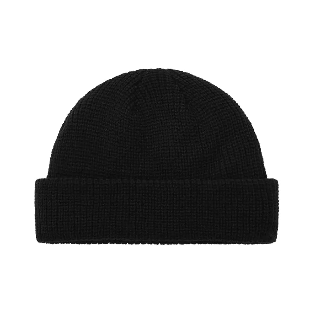 Comfortable black fisherman beanie for daily wear
